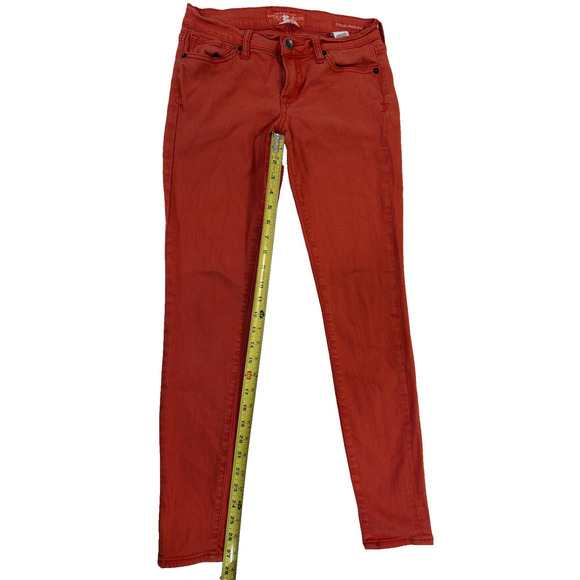Lucky Brand Jeans Womens Sz 4 Red Charlie Super Skinny Stretch Statement Denim - Picture 5 of 6